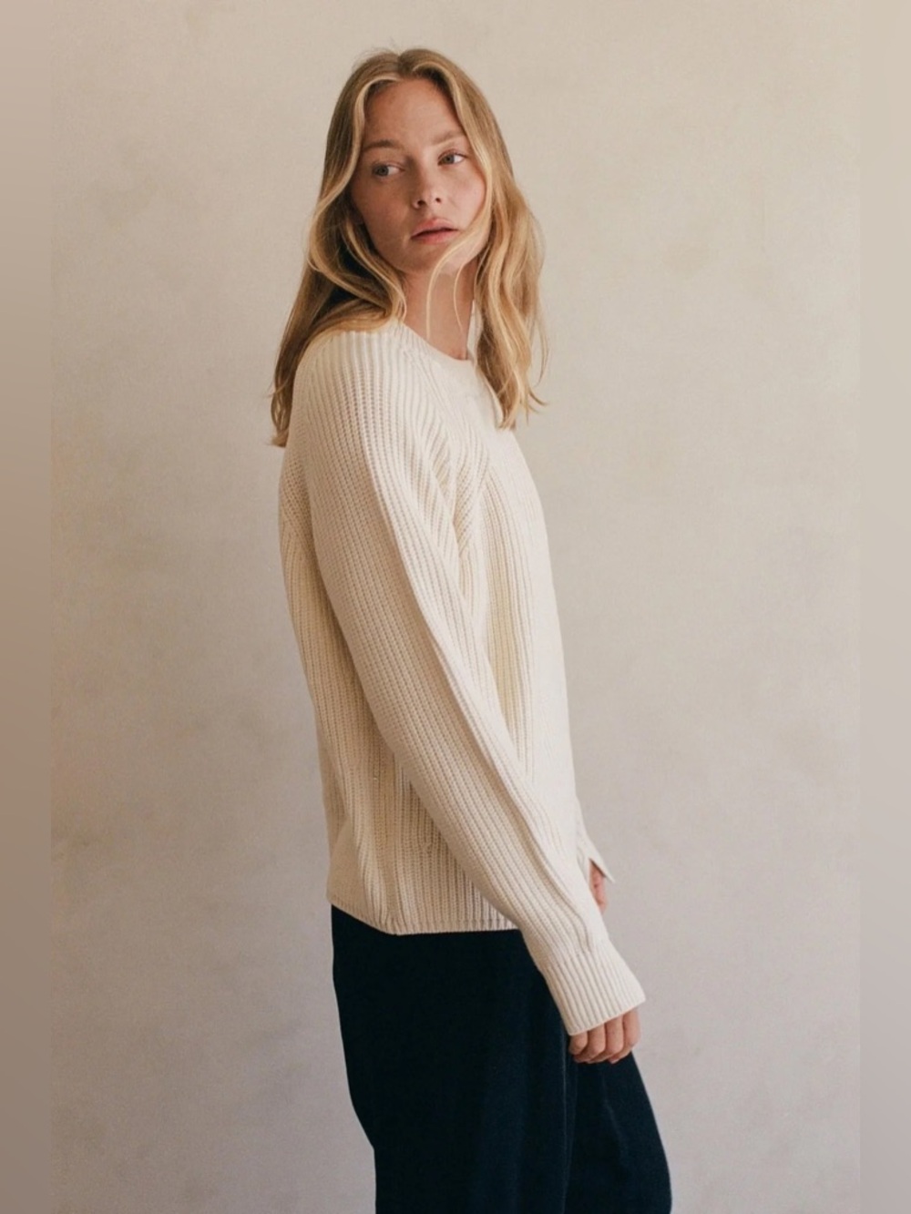 a.ren Audette Sweater Top in Light Cream